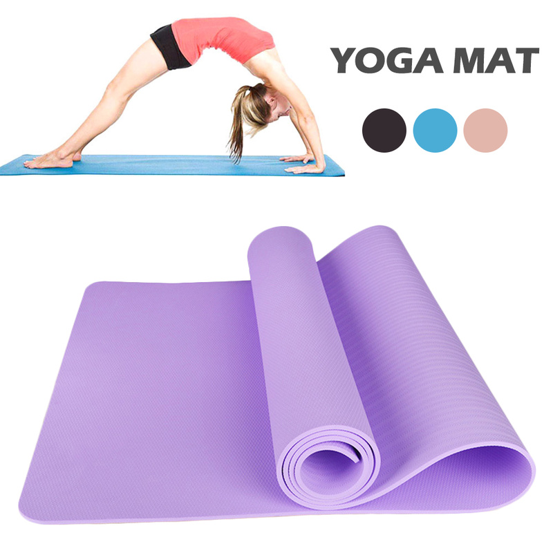 

TPE Yoga Pilates Mat with Position Line Non Slip Carpet Mat for Beginner Environmental Fitness Gymnastics Mats 1830*610*6mm, Blue