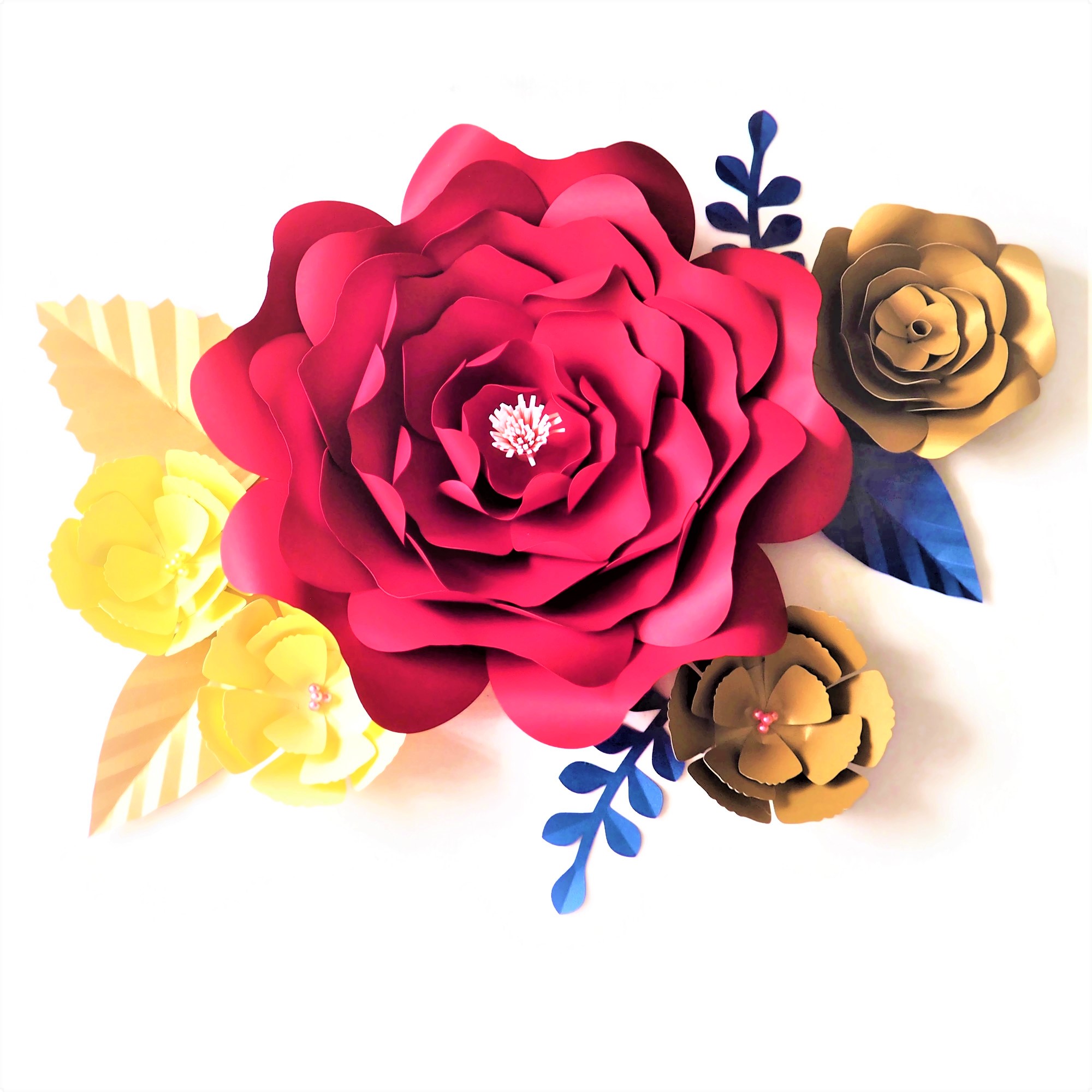 

DIY Artificial Flowers Fleurs Artificielles Backdrop Giant Paper Flowers 5PCS Paper Leave 5PCS Wedding Party Decor Baby Shower