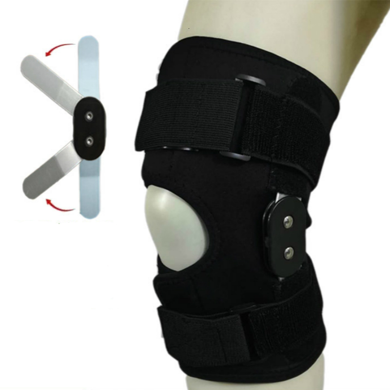 

Elastic Open Patella Kneepad Breathable Knee Support Brace Side Aluminium Alloy Stabilizer for Basketball Joint Fixed Kneepad, As pic