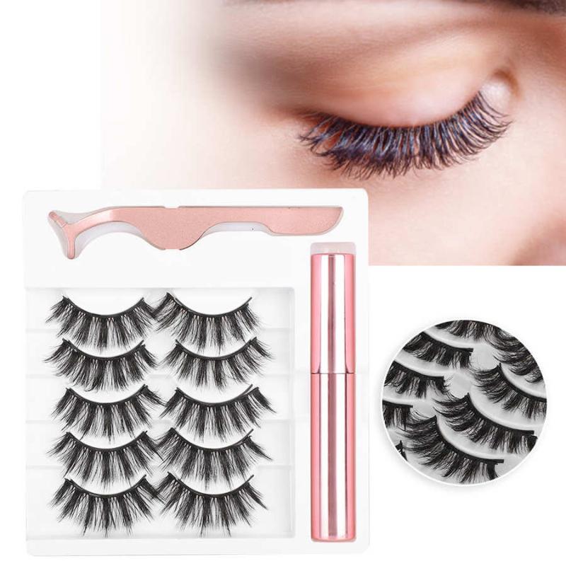 

Natural Long Magnet False Eyelashes Magnetic Liquid Eyeliner Tweezers Eyelash Makeup Beauty Tool Set Eye Lash Cosmetics