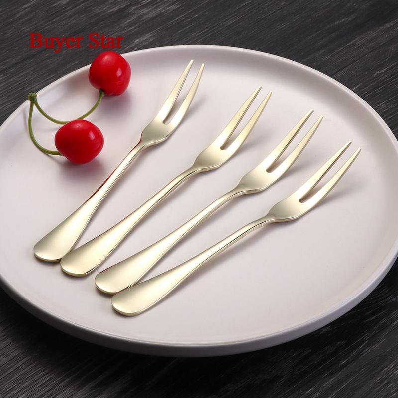 

12 pcs/lot Hotel restaurant Party Supplies salad Snail Fork Dessert Stainless Steel Lovely Fruit Fork Gold tableware