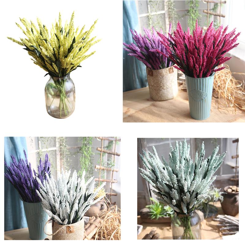 

12 Heads Foam Lavender Cheap Artificial Flower Wholesale Plant Wall Decoration Bouquet Material Manual Diy Vases For Home, 01