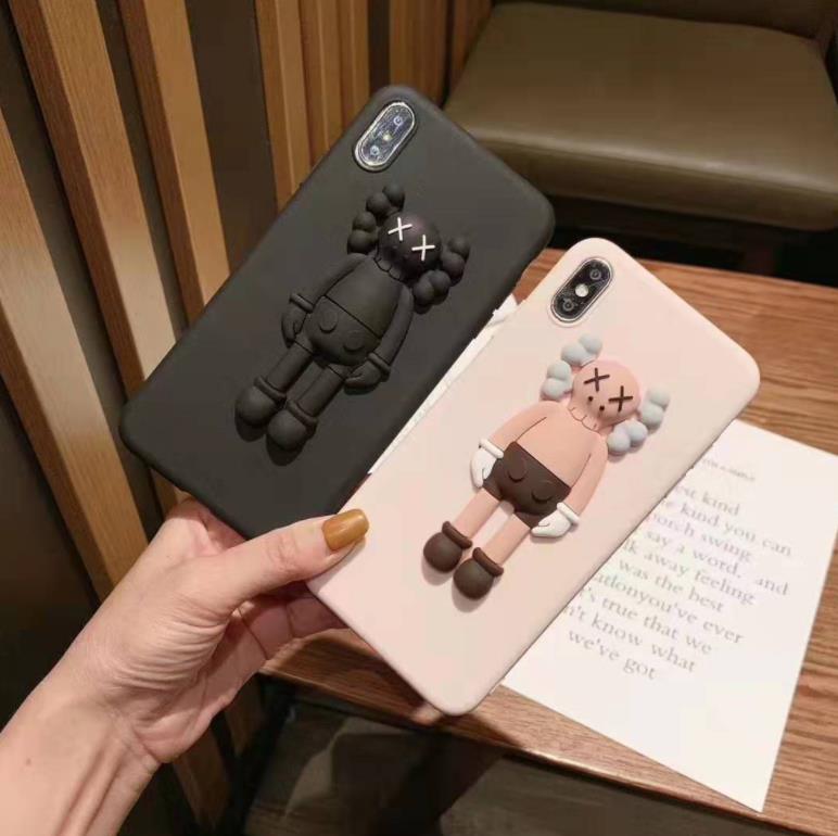 

For iPhone 11 Por Max Xs Max Xr X 6 6S 7 8 Plus Case Cover Kaws 3D Toy Cartoon Soft Silicone Rubber Cute 2020