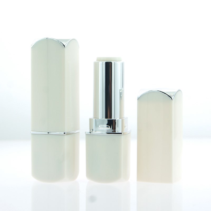 

Cosmetics Packaging Materials Simplicity White Color Square Shape Empty Lipstick Tube Travel Portable wholesale lipgloss no logo