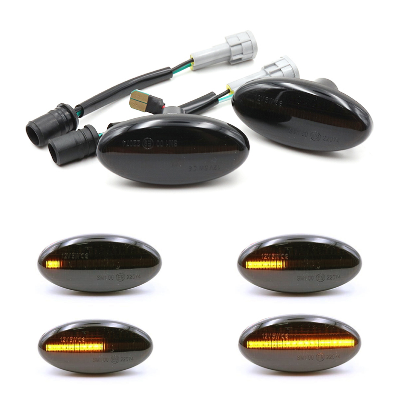 

Pair Dynamic Flowing Sequential Blinker Side Marker Turn Signal Light For 2 11-13 3 04-11 MPV, As pic