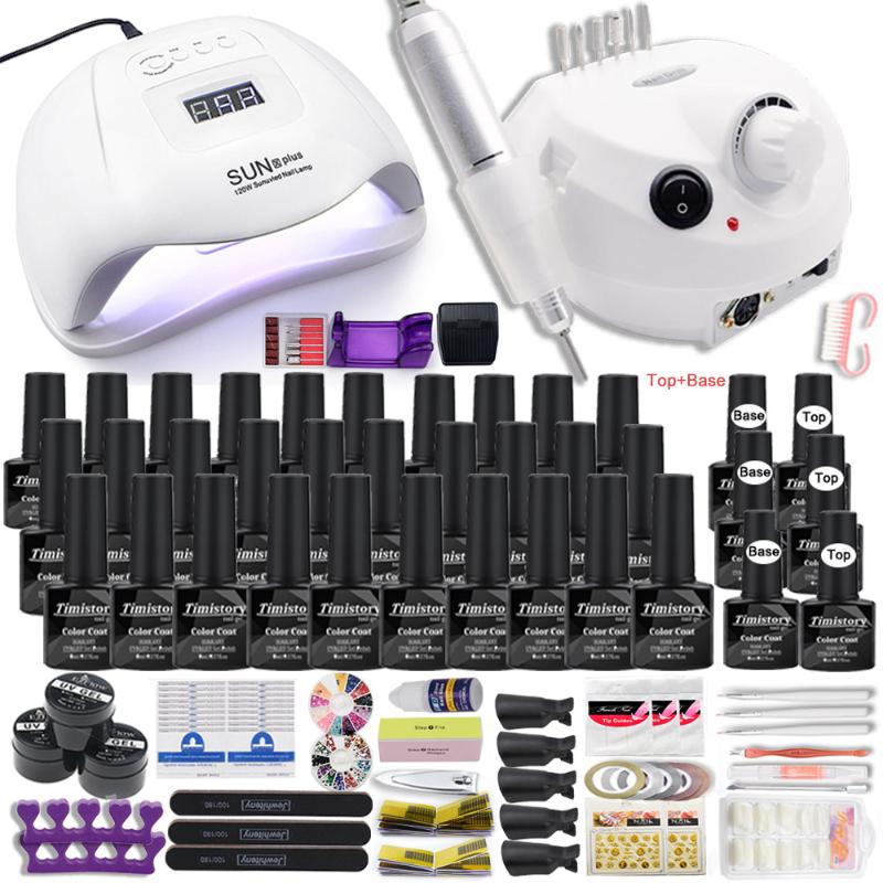 

Manicure Set for Nail 30/20/10 Kind Nail Polish Kit with drill Machine lamp Acrylic Kit Art Tools Tool Set