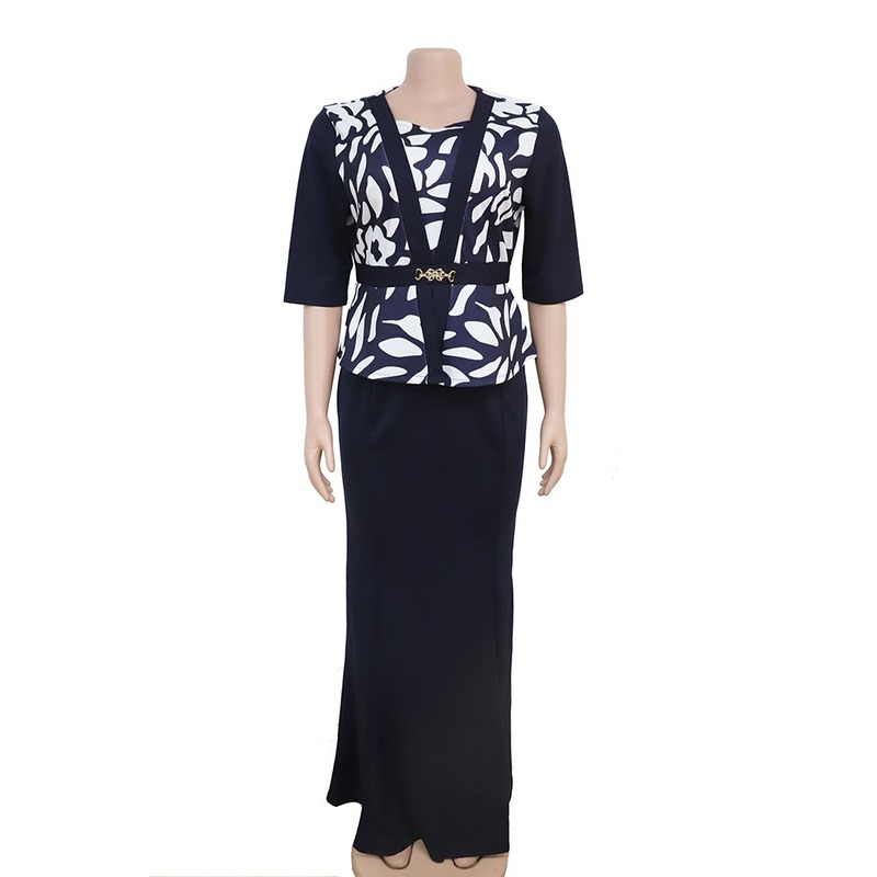 

Print Long Maxi Dress African Dresses For Women Dashiki Fake Two Piece Set Lady Clothes Bazin Party Dress Robe Africaine Femme