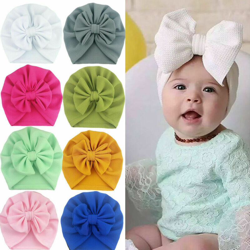 

12 Pcs/Lot Solid Topknot Seersucker Baby Hat Turban Polyester Fabric Newborn Caps 0-4T Handmade Infant Beanies Baby Boys Girls, Black