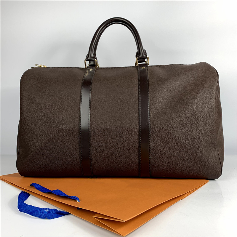 

Female 55cm Fashion Keepall Classic Large Capacity Travel Bags Women Luggage Men Bag Duffel Leather Genuine Handbags Sports Tpfsh, Brown flower 55cm