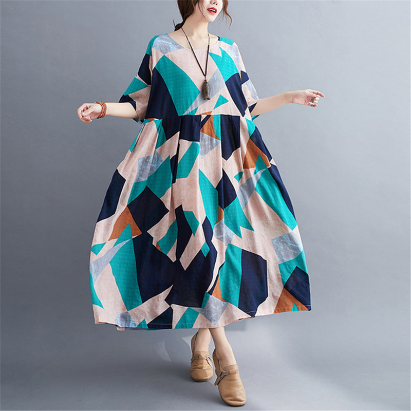 

Chinese cheongsam 2020 summer new loose thin retro fat MM wedding dress print plus size sexy dress women kimono robe qipao