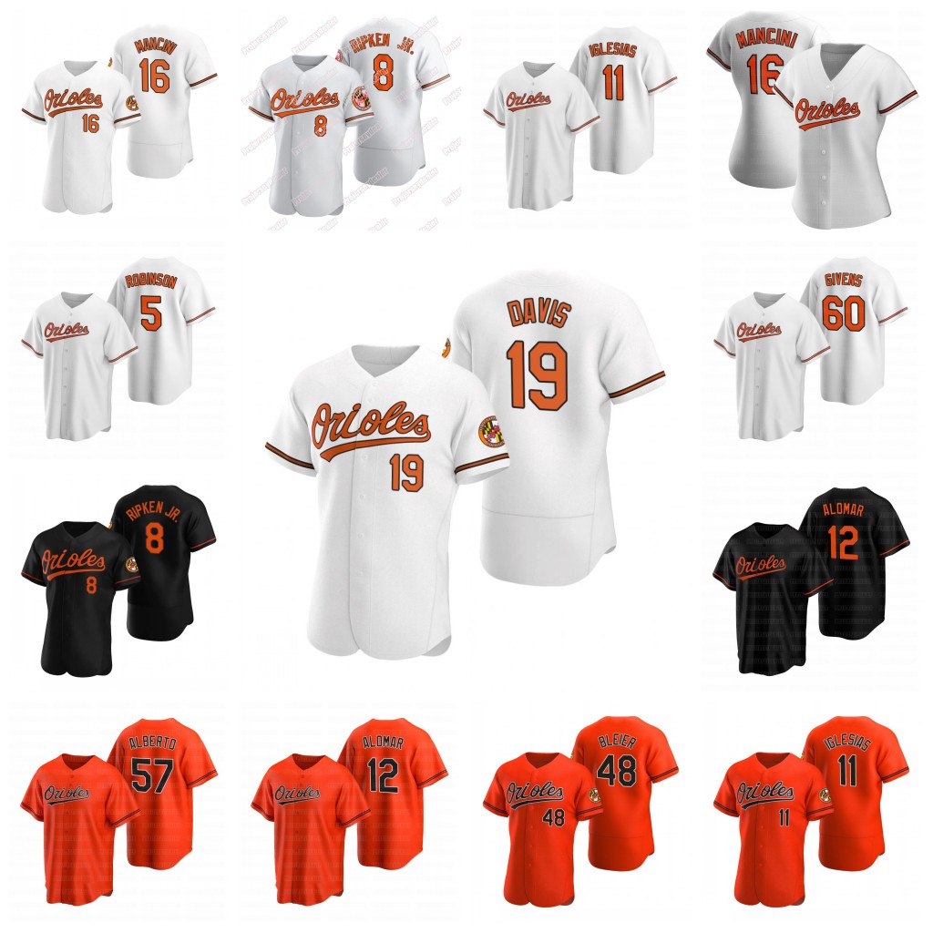 

19 Chris Davis 2020 16 Trey Mancini Jonathan Villar Hanser Alberto Jose Iglesias Hanser Alberto Cal Ripken Jr. Jersey, Orange youth s-xl