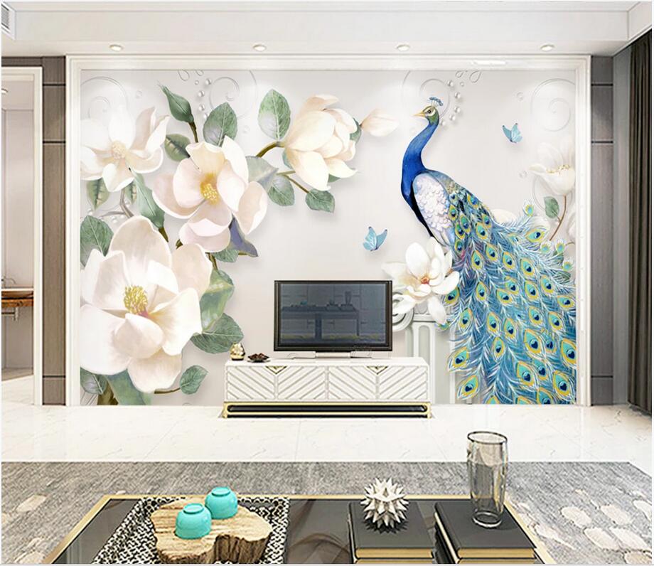 

3d wallpaper cloth custom photo Modern minimalist hand-painted oil painting floral background murals wallpaper for walls 3 d living room, Non woven