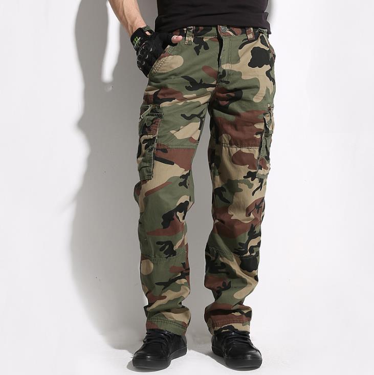

Camouflage Trousers Pocket Tactical Men's Straight Cargo Pants Men Casual Combat Camo Clothing Mens Male Bottoms