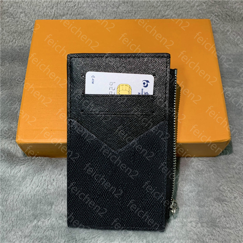 

Credit Card Holder coin pouch zippy coin purse Classic Men Women Pocket Casual Mini Small Wallet Handy Slim Bank Card holders With Box KOEI, Black2