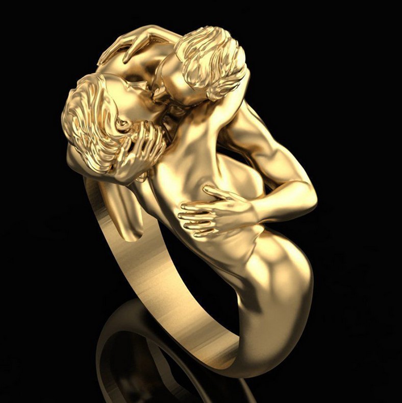 

New Fashion ladies jewelry Lady Adam and Eve Ring Engagement ring Lady