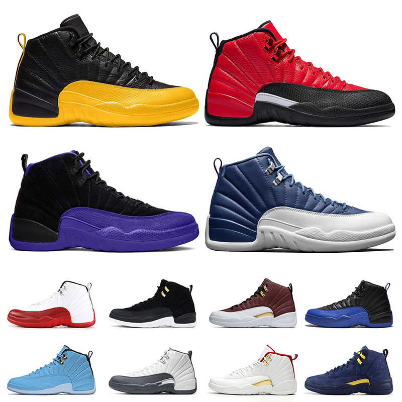

JUMPMAN XII 12s Mens Trainers Basketball shoes Retro Top Quality University Gold 12 Reverse Flu Game Dark Concord Stone Blue 12 sneakers, White;red