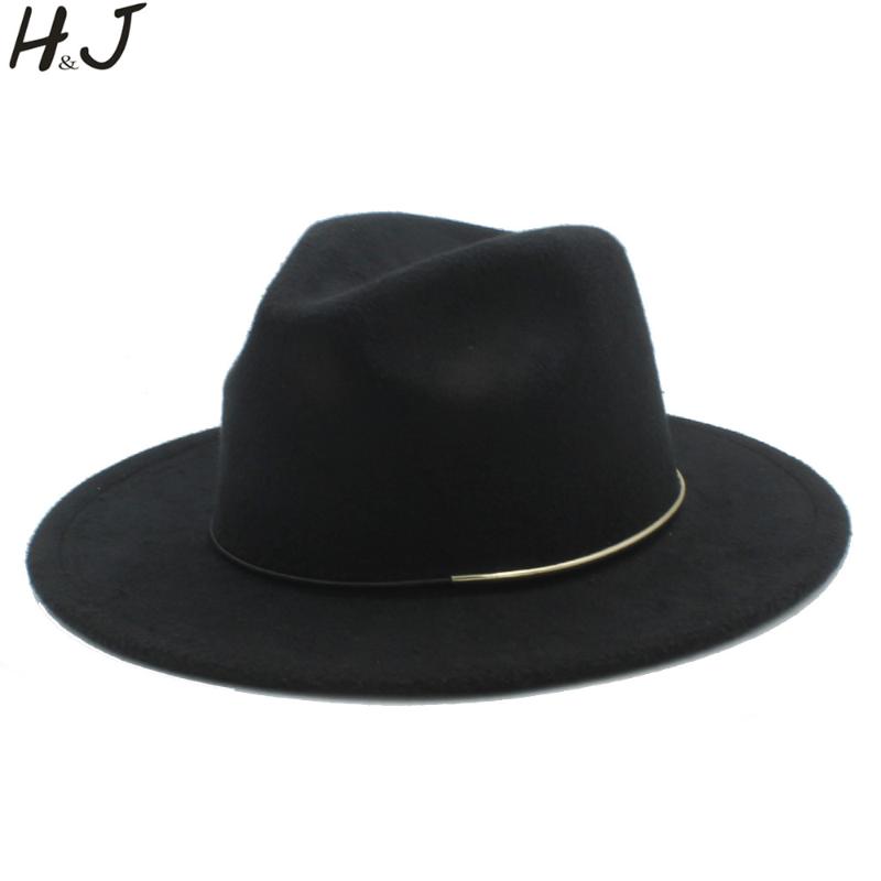 

Vintage Wool Women Men Outback Fedora Hat For Winter Autumn Lady Floppy Cloche Wide Brim Godfather Jazz Caps Size 56-58CM D20, Dark blue