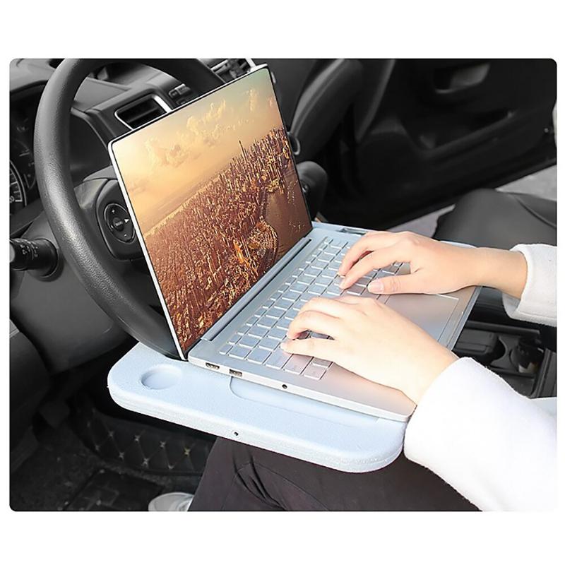 

htmotostore Multifunctional Car Laptop Stand Notebook Desk Steering Tray Auto Drinks Holder Steering Wheel Small Card Table Car Tray