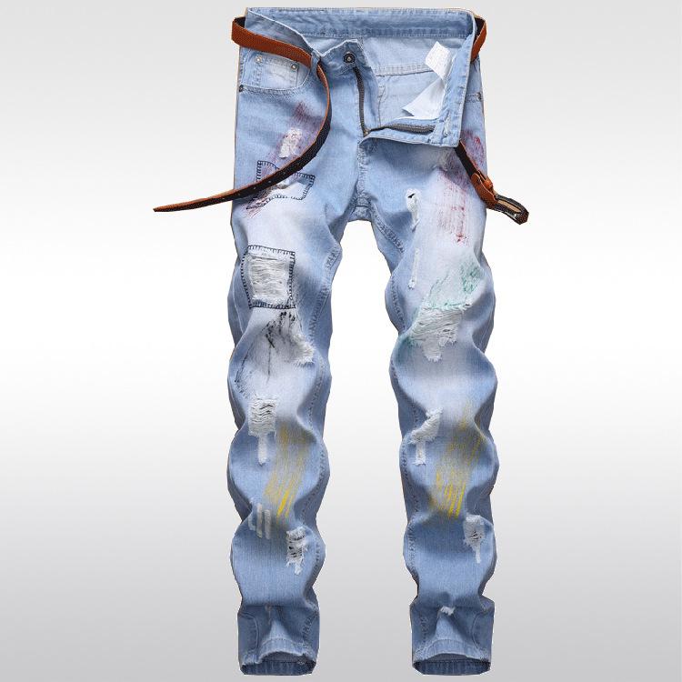 

New Arrivals Men's Fashion Classic Denim Pants Straight Fit Trousers Stylish Denim Jeans, Blue