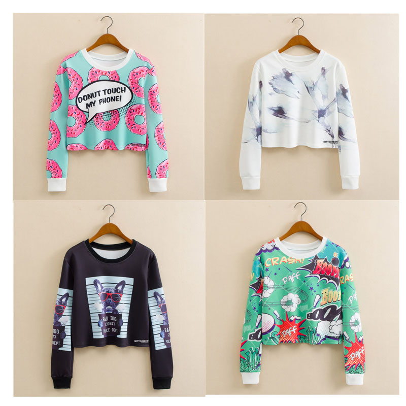 

Harajuku Korea Style Women Short Sky Print Sweatshirt Femme Tops Moletom Feminino Pullover Hoodies Mujer Style Cute Streetwear, 02