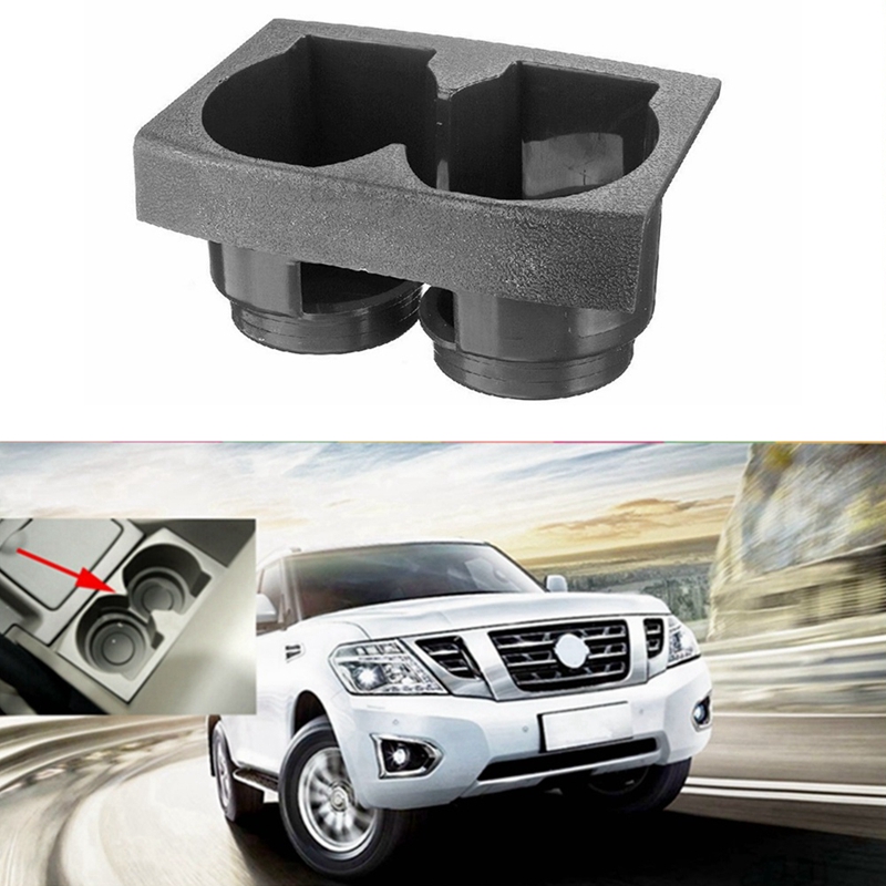 

Car Front Center Console Dual Water Cup Holder Insert Grey 68430-VB100 for Early GU Y61