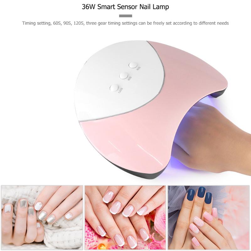 

Dryer Light Fast Curing Auto Sensor 12 LED 36W Nail Art Dryer Light Drying Gel Polish Curing UV Manicure Tool Nail Lamp, As pic