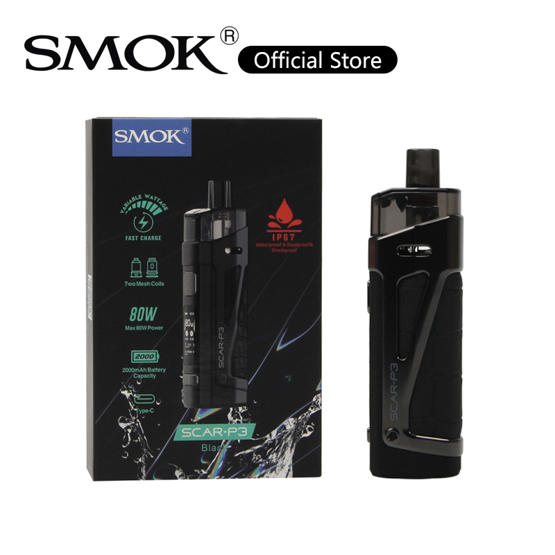 

SMOK Scar-P3 Pod Kit with 5.5ml RPM 2 Pod 80W Scar P3 Mod Built-in 2000mAh Battery Leak-Proof Fill System Vapor Device 100% Original, Fluid red