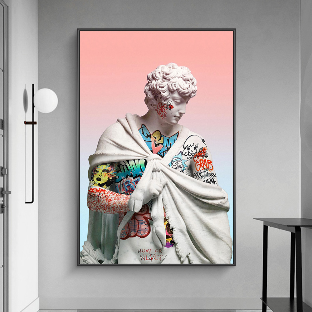 2020 Vaporwave Sculpture Of David Canvas Art Posters Graffiti Art Of David Canvas Paintings On The Wall Street Art Picture Wall Decor From Daxiangxidi 1 61 Dhgate Com