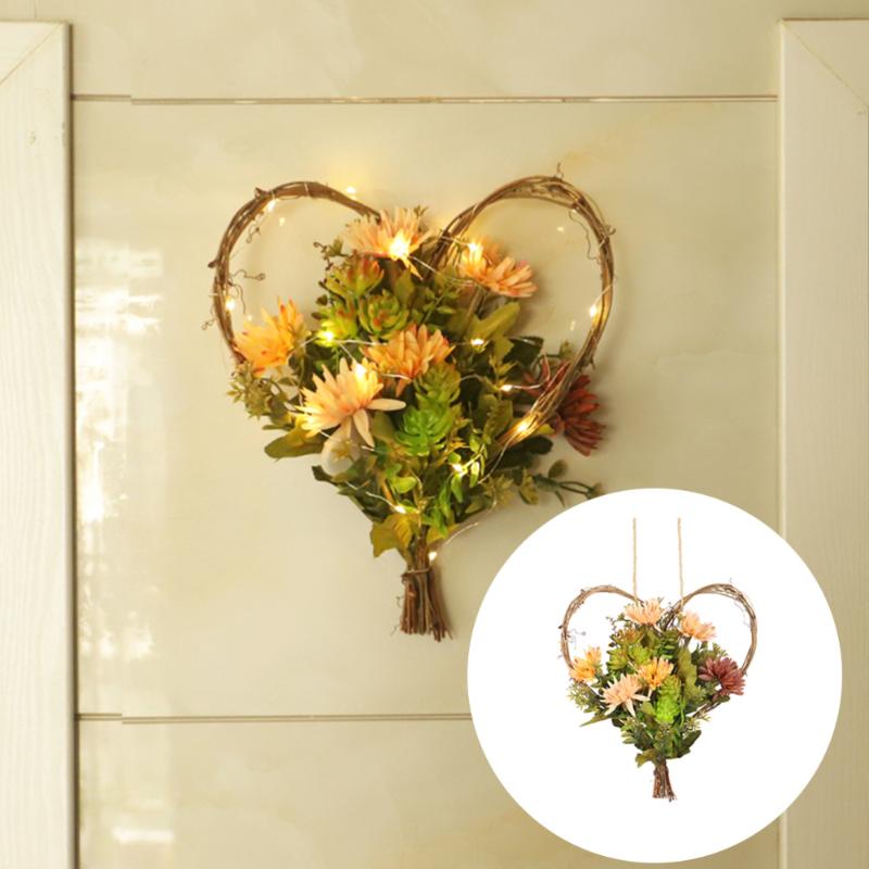 

Fleshiness Decor Bedroom Wreath Heart Style Garland for Home Colorful