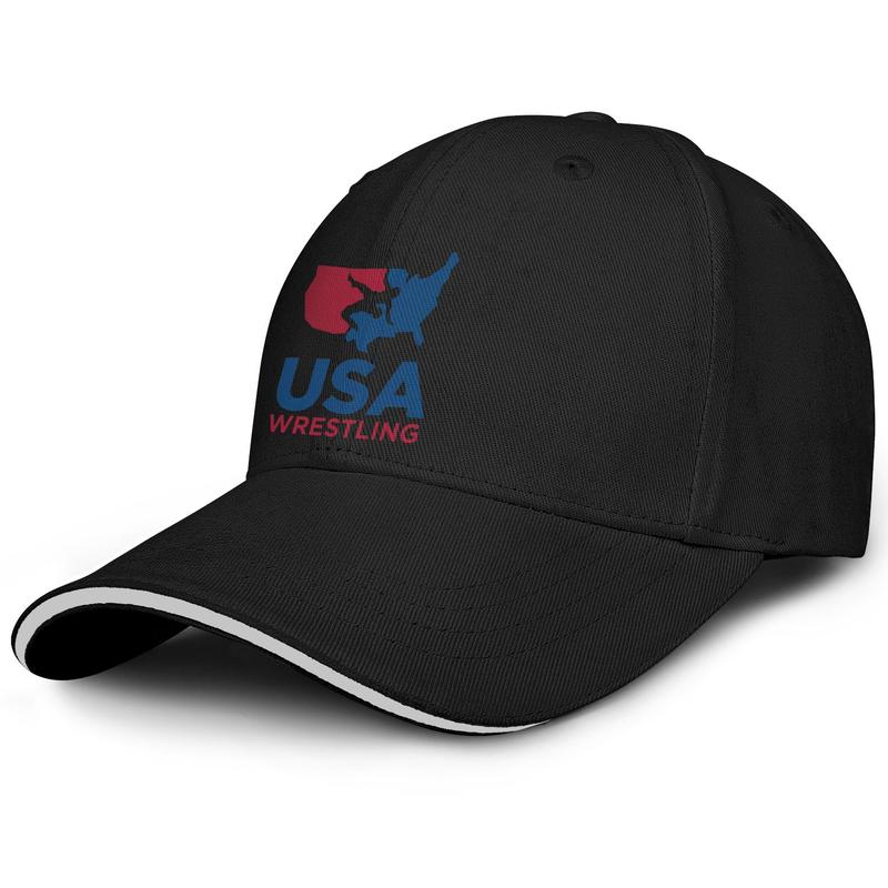 

Unisex 2016 Olympic Team USA Wrestling Logo Fashion Baseball Sandwich Hat Fit Classic Truck driver Cap Old Print America Flag Gay Pride, Blue;gray