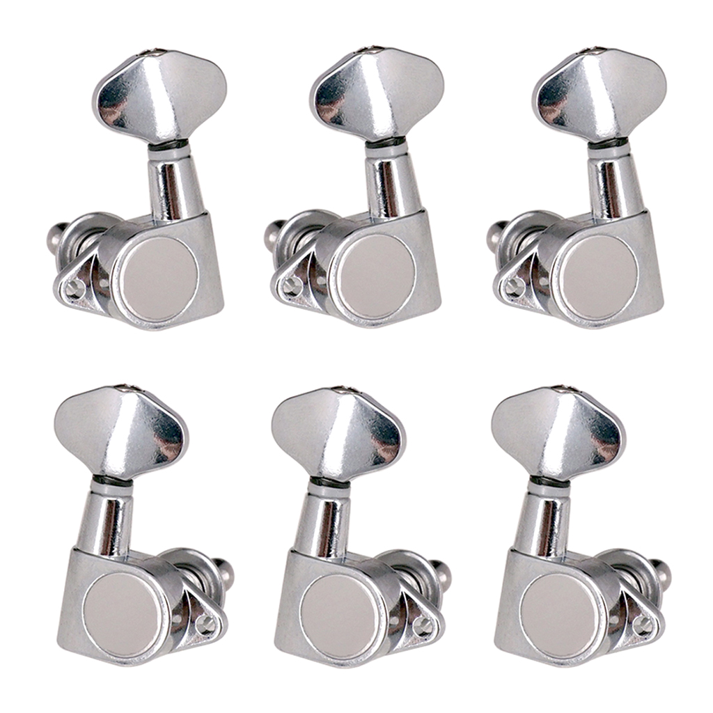 

1 Pack 3R3L Guitar Tuning Pegs Sealed-gear Right Angle Screw Hole, Silver
