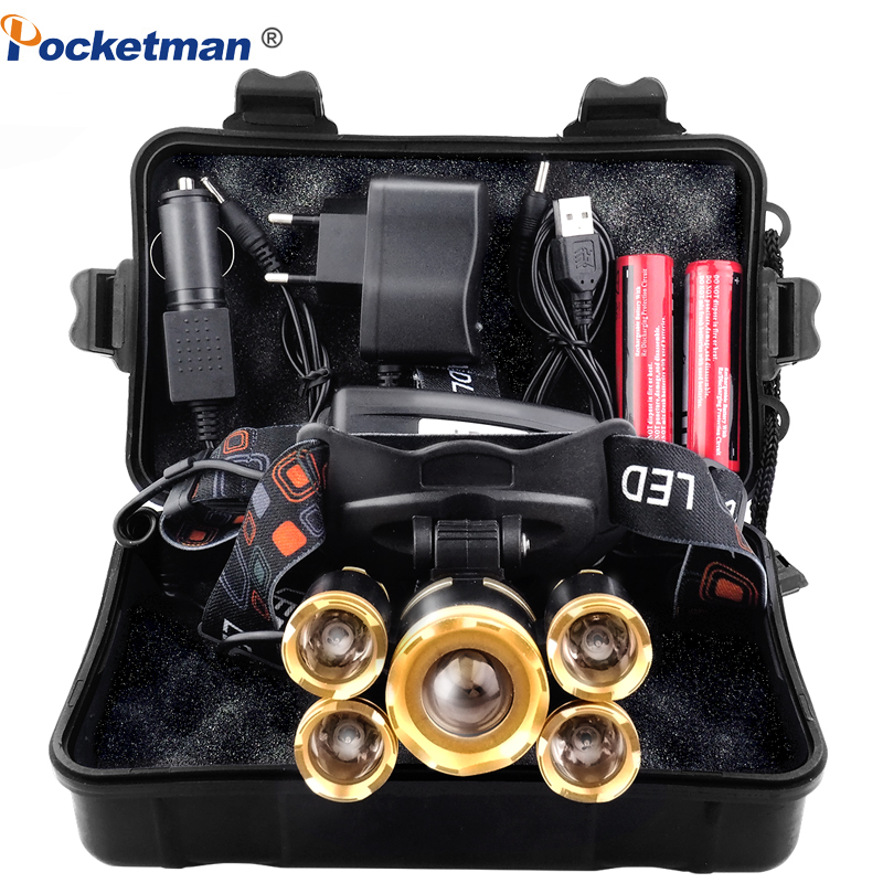 

Super Bright Headlamp Led Headlight 3/5 LED T6 Head Lamp Torch head light with 18650 battery Best For Camping fishing