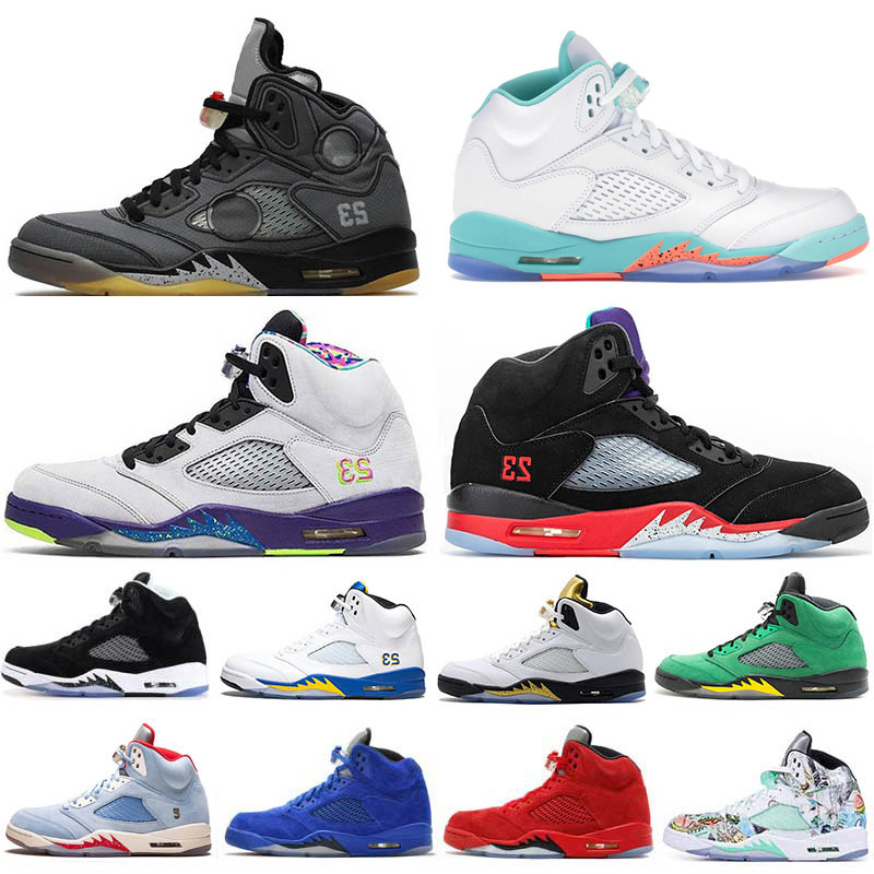 

Black Metallic 5 5S Basketball Shoes for Men Alternate Bel prince TOP 3 Space Jam ALTERNATE GRAPE Oreo Cement Sneakers Trainers 40-47, Camo