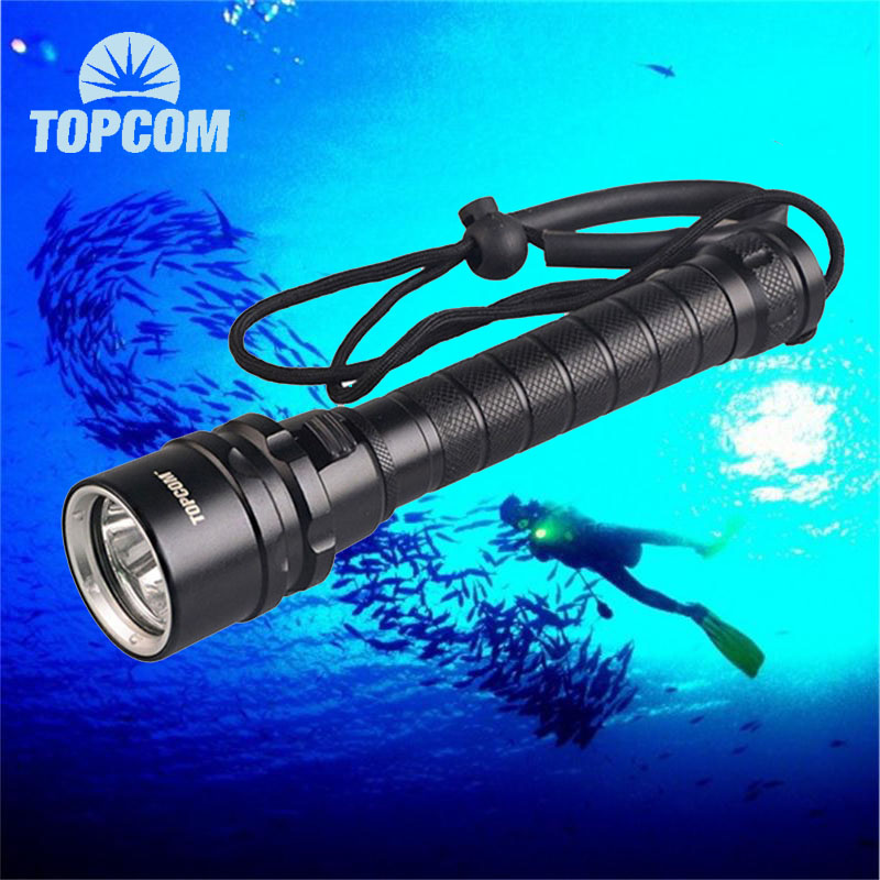 

Topcom 1500 lm Professional Diving Torch 30W 3 * XML-T6 Underwater 200 meter Diving Lantern IP68 Waterproof Light