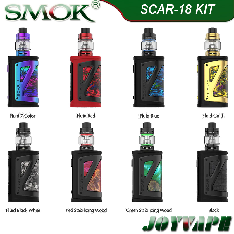 

SMOK SCAR-18 Kit 230W with TFV9 Tank 6.5ml V9 Meshed Coil 0.15ohm Powered by Dual 18650 Batteries IQ-X chipset IP67 Waterproof, Note for colors