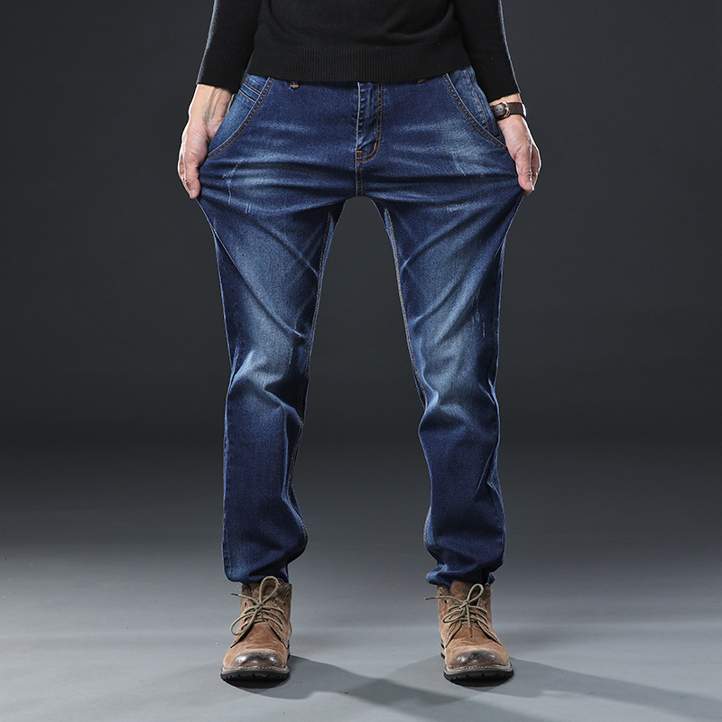 

2020 Autumn Winter New Men's Brand Jeans Loose Straight Elastic Anti-theft Zipper Denim Pants Male Big Size 40 42 44 46 48 7XL, 991