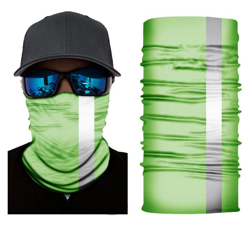 

US Stock Reflectiv Magic Turban Bandanas 50cm Face Masks Skeleton Outdoor Fluorescence Neck Scarves Headband Cycling Motorcycle Wrap FY7138, Green