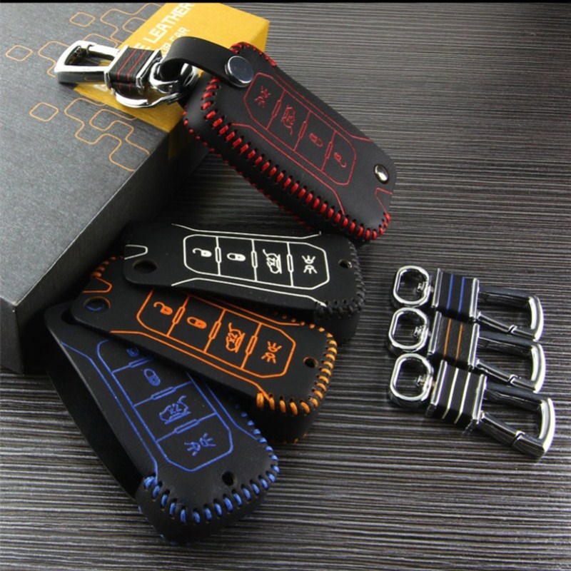 

key Cover for Jeep Renegade hard steel 2016 leather car flip folding remote protect accessories key2a, Sky blue