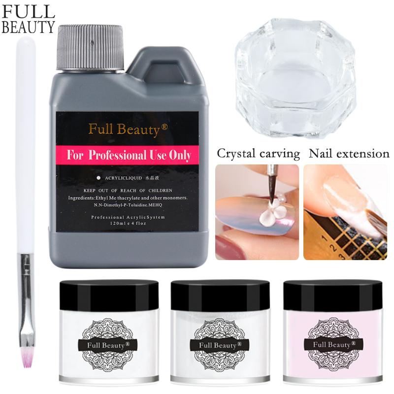 

Crystal Powder Nail kits Acrylic Powder Set 120ml Acrylic Liquid For Manicure Nail Extension Builder 3D Carving Tools CH1573-1