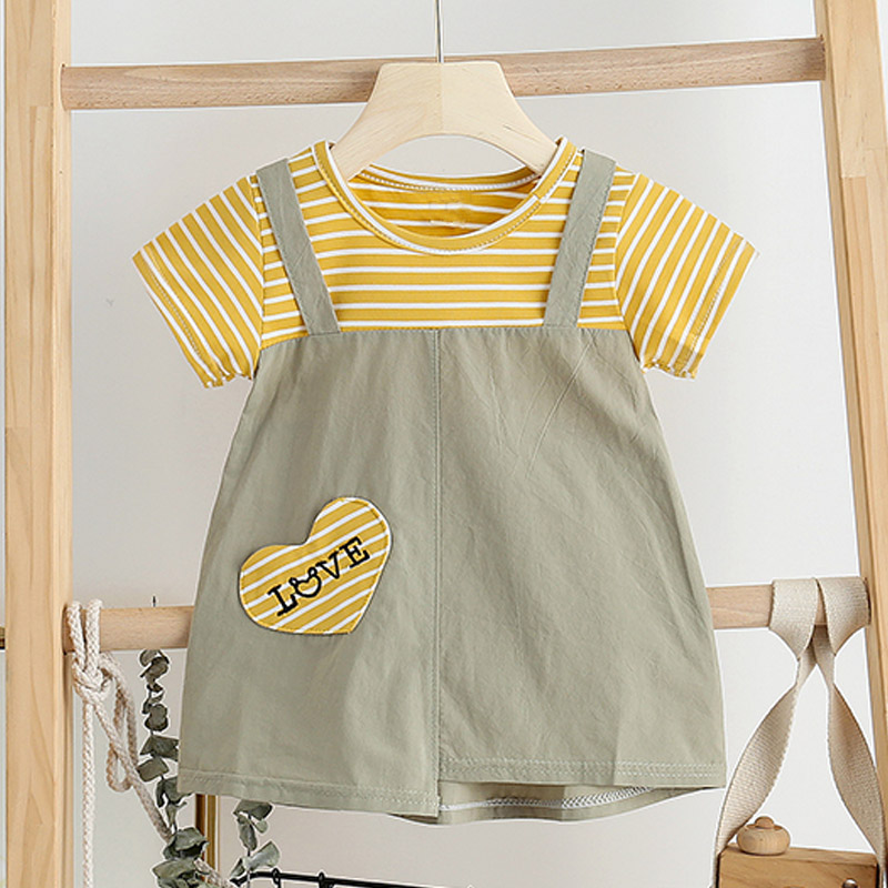 

Melario Toddle Baby Dress New Summer Baby Princess Dresses for Girls Striped Dress Toddle Vestidos Children Clothing, Ah224 green