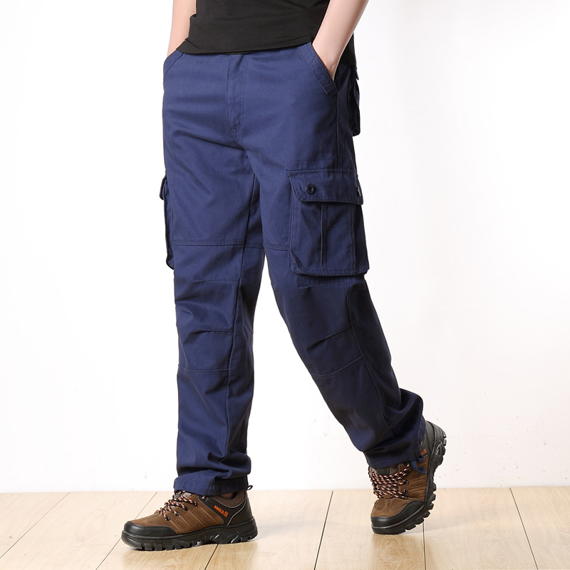

Men's Cargo Pants Casual Trousers Multi Pocket Overall Outdoors Loose Long Trousers Joggers Army Tactical Pants -44, Black