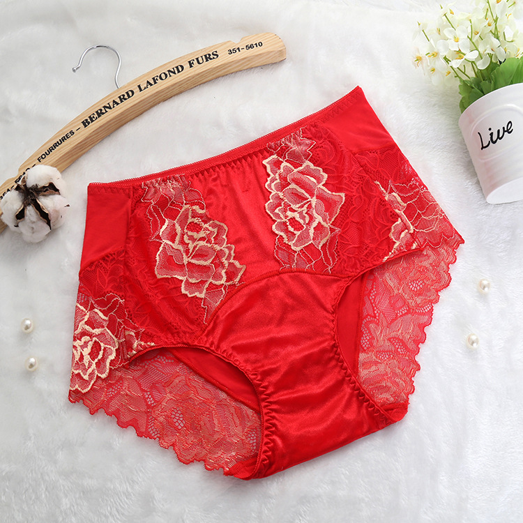 

KJ116 Bragas Mujer Sexy lingerie Lace Floral Underwear Bamboo Fiber Ladies Knickers Perspective Panties, Random color