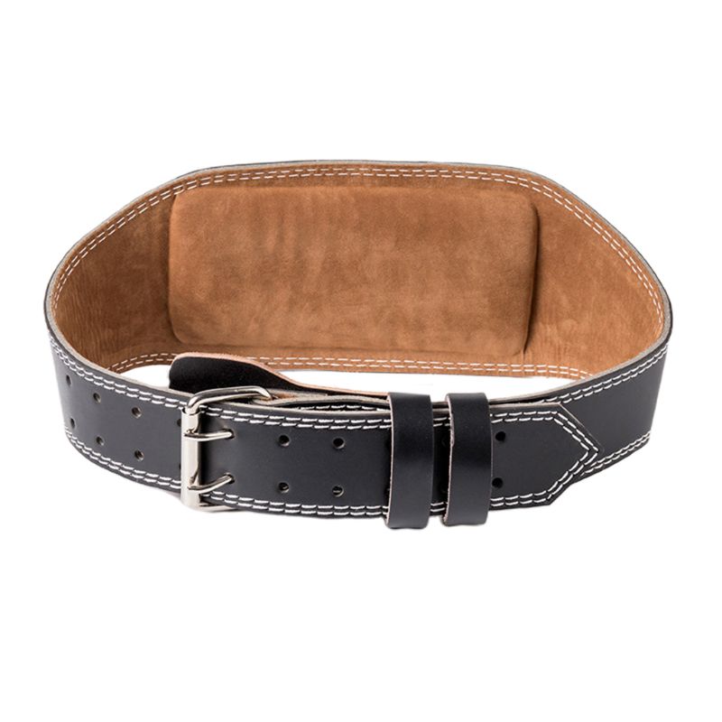 

Men Women Weight Lifting Faux Leather Waist Belt 5 Inches Wide 2 Prong Lower Back Lumbar Support for Gym Workout, As pic