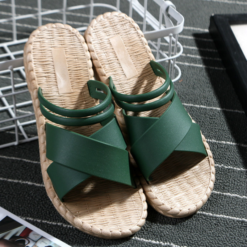 

Women Summer Roman Style Cross Flat Slippers 2020 Women's Casual Versatile Sandals Trendy Student Outside Beach Sand Sandals, Black