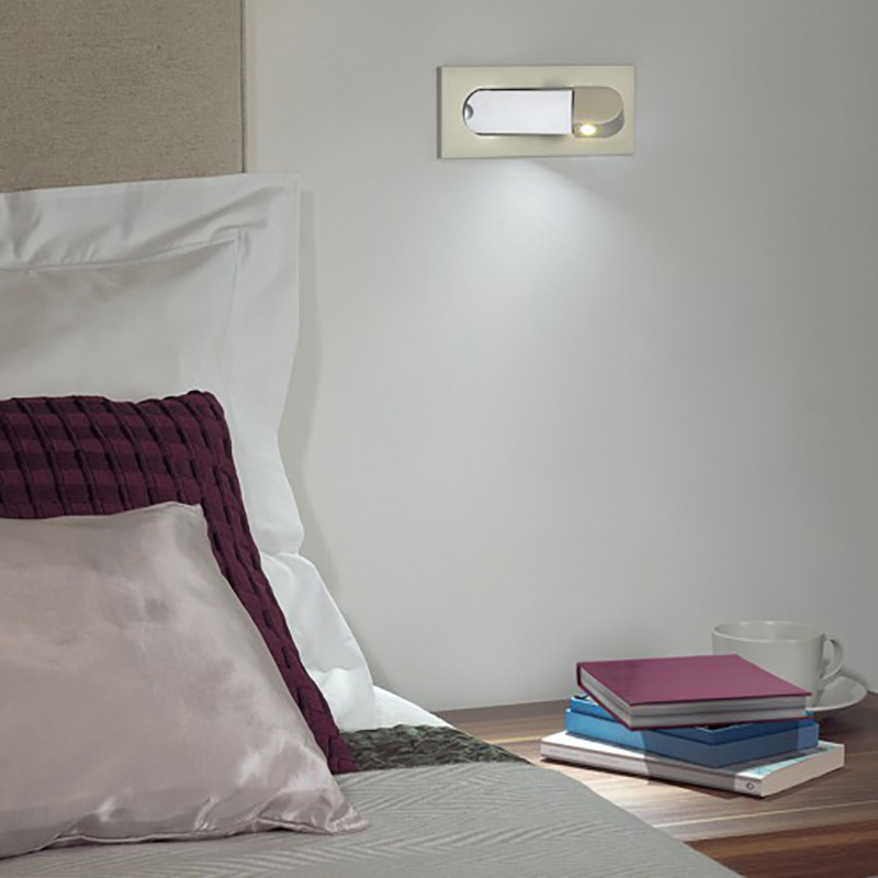 

Bedroom Embedded Indoor LED Wall Light Bedside Reading Lamp Folding Recessed Wall Lamp Hotel Cafe Angle Adjustable Lighting