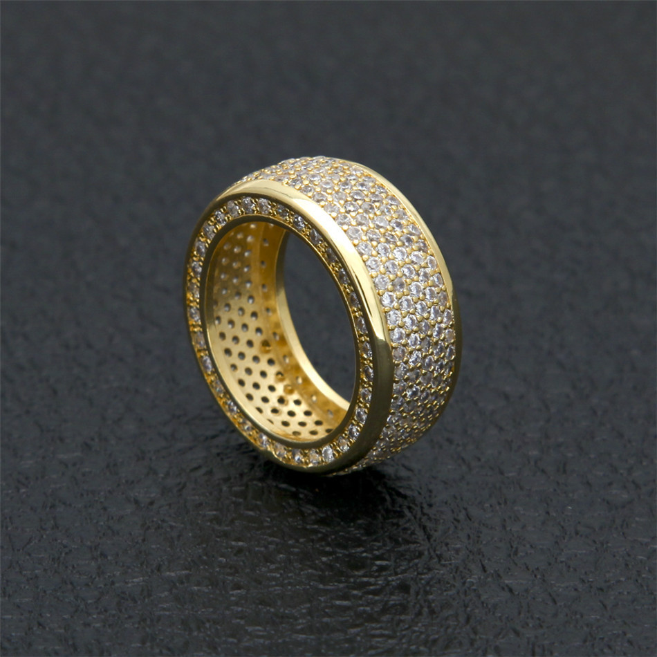 

Fashion Hiphop Rapper Ring For Men Hip Hop Gold Silver Rings Bling Cubic Zirconia Mens Diamond Ice Out Jewelry