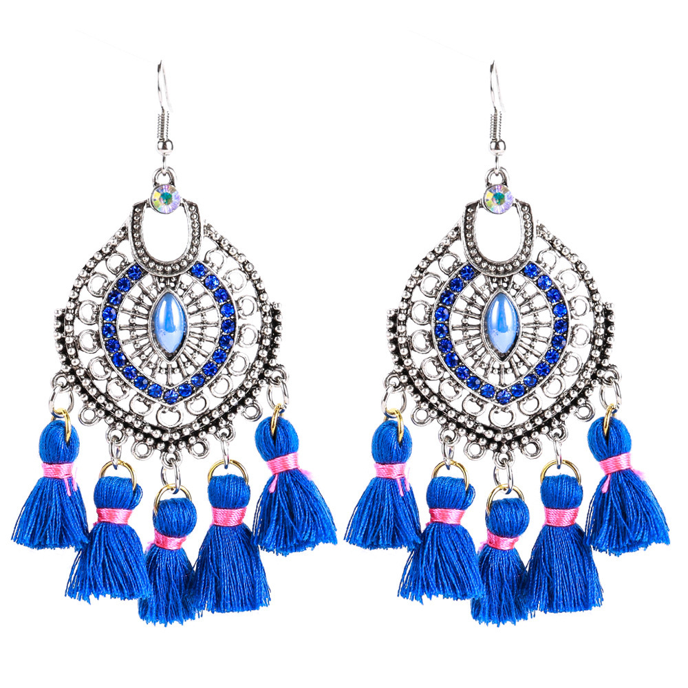 

EH7341 alloy acrylic tassel hollow earrings Bohemia women's fashion