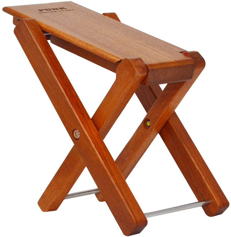 

Amazon Hot Selling Mahogany Wood Guitar Pedal Adjustable Professional Folding Wood Footstool Pedal