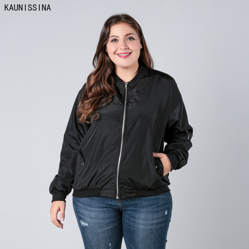 

Plus Size Jacket -4XL Women Coat Casual Zipper Jacket Ladies Outwear Coats Women Causal Clothing Black Army Green