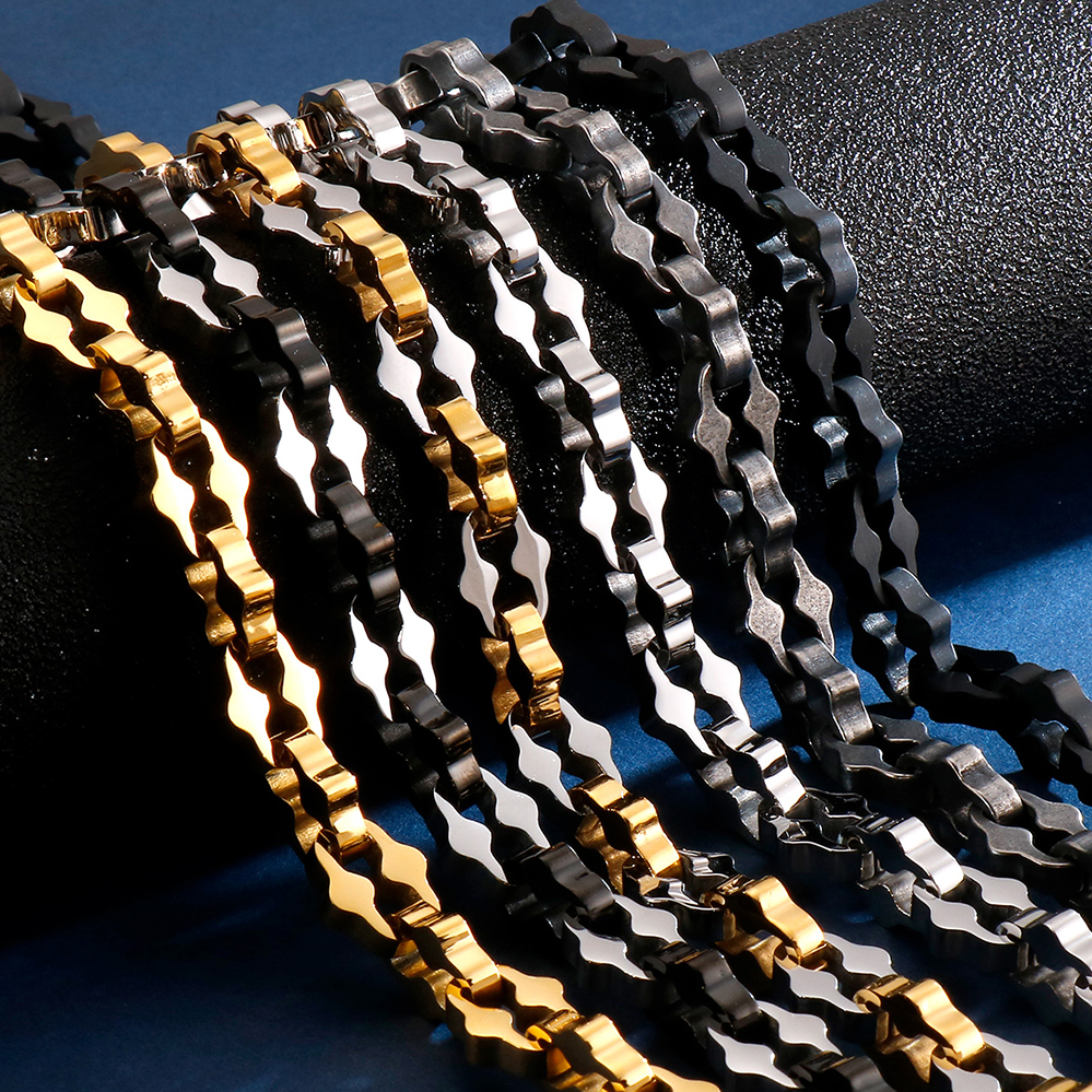 

11MM Thick Gold Black Stainless Steel Chains Necklaces 63CM 24.8" Long Heavy Metal Link Chain Necklace For Men Male Jewellery